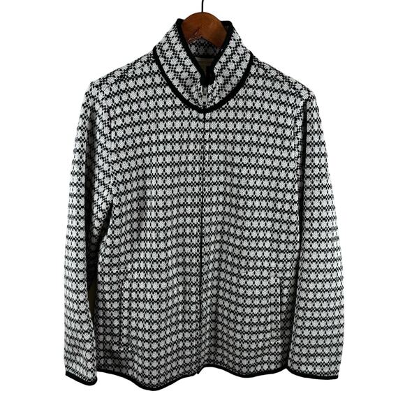 Coldwater Creek Women's Size M (10-12) Geometric Jacquard Full Zip Jacket - Picture 1 of 11